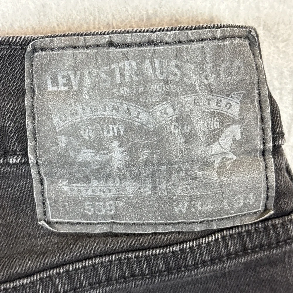 Levi's 559 Mens Relaxed Straight Fit Jeans 34X34 (33x31)‎ Black Stretch Denim